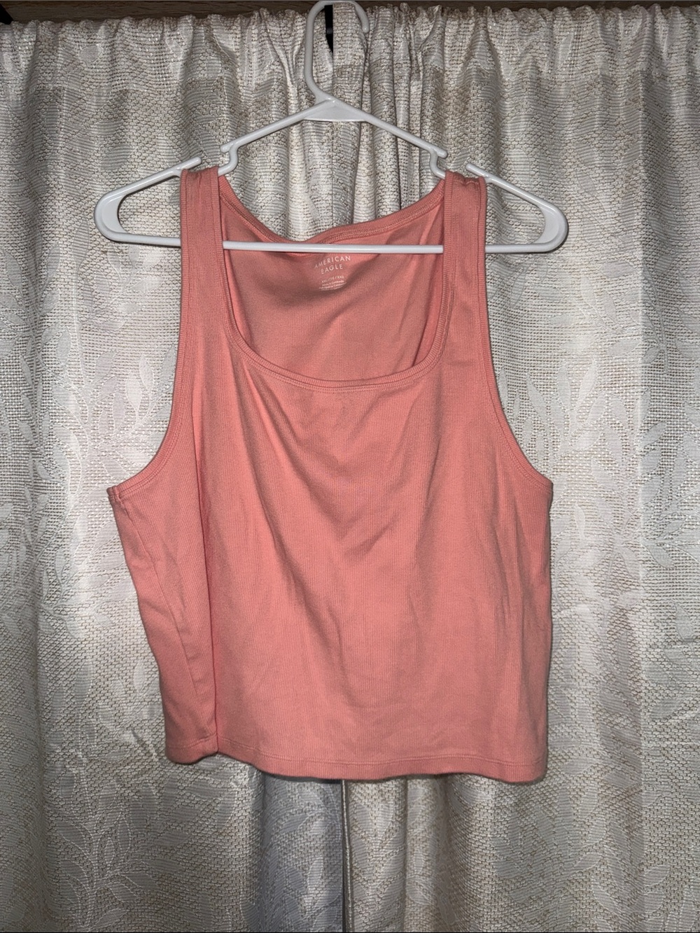 American Eagle Outfitters Coral-Peach Scoop Neck Tank